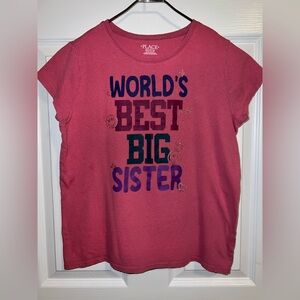 Girl’s sz 16 'World's Best Big Sister' Graphic Tee